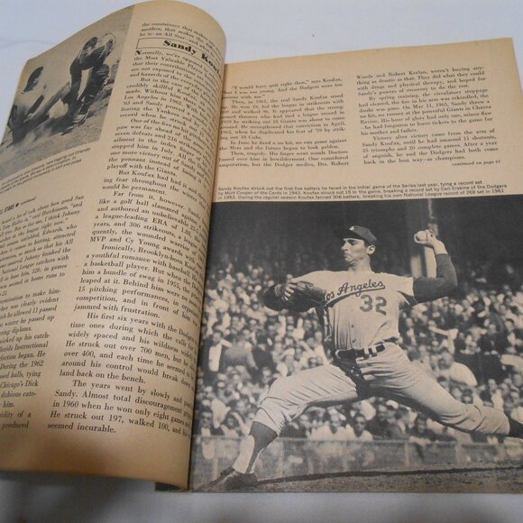 VTG MACO SPORTSMAN SERIES SPORTS ALL STAR 1964 BASEBALL MAGAZINE SANDY KOUFAX ⚾ - Picture 7 of 9